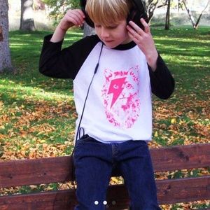 Kitty Stardust baseball kids tee